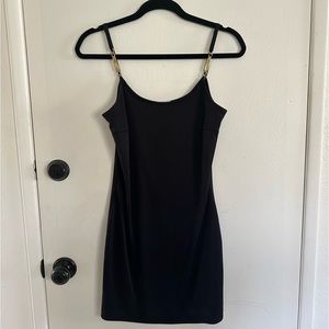 Fendissime by fendi black dress with gold chain